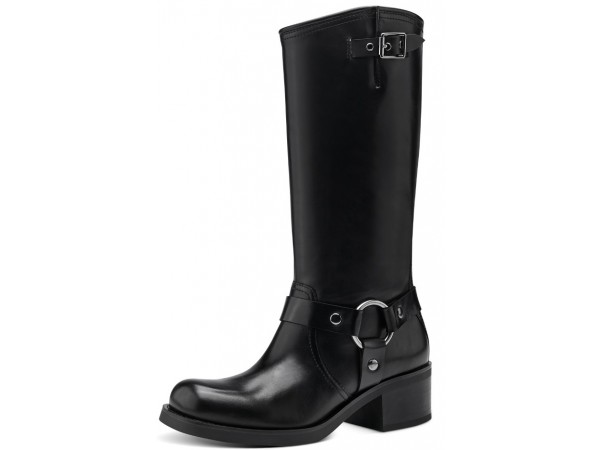Tamaris γυναικεία μπότα σε vegan leather τύπου wehrmacht  μαύρο χρώμα 1-25541-41 001 Black