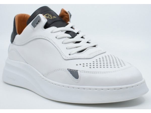 Perlamoda ανδρικό sneaker δέρμα λευκό  President 200 White