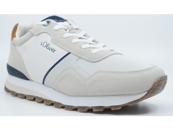 S.Oliver ανδρικό sneaker δέρμα λευκό 5-13627-28 100 White