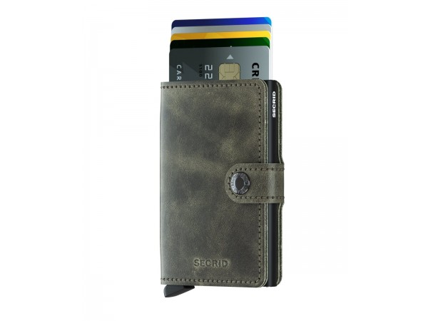 Secrid πορτοφόλι καρτών αντικλεπτικό σε χρώμα χακί με μαύρο 8718215285946 Miniwallet Vintage Olive-Black