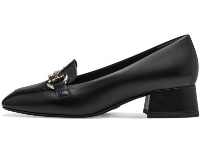 Tamaris γυναικείο γοβάκι loafer σε μαύρο χρώμα με χαμηλό τακούνι 1-24303-42 001 Black 