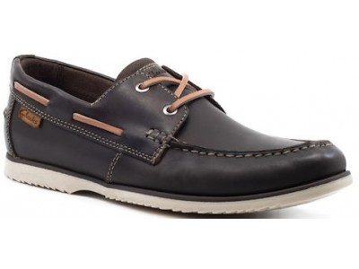 Clarks ανδρικό ιστιοπλοϊκό boat shoes καφέ Noon Lace 26160219 Dark brown