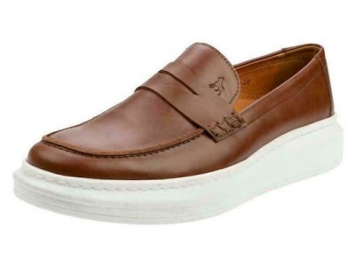 Boxer ανδρικό boat shoes δέρμα ταμπά 21259 Taba