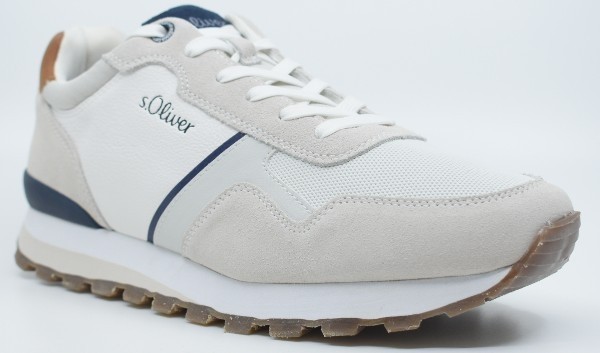 S.Oliver ανδρικό sneaker δέρμα λευκό 5-13627-28 100 White