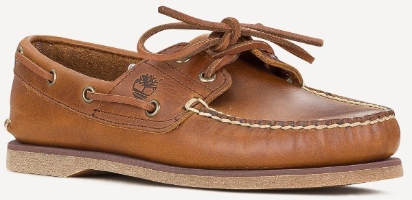 Timberland Classic 2 Eye Δερμάτινα Ανδρικά Boat Shoes σε Ταμπά Χρώμα TB0A232XF741 Md Brown full frain