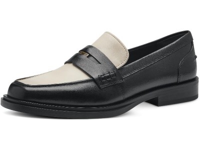 Tamaris γυναικείο δερμάτινο loafer σε μαύρο χρώμα 1-24203-41 098 Black Comb