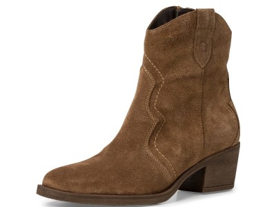 Tamaris γυναικείο μποτάκι καουμπόικο cowboy boots δερμάτινο 1-25702-41 300 Brown