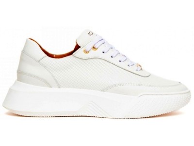 Raymont ανδρικό δερμάτινο sneaker με χοντρό πάτο σε λευκό χρώμα 861 White