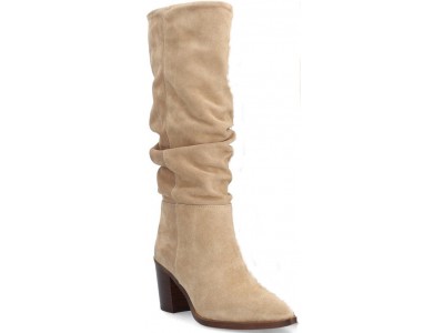Alpe γυναικεία μπότα δέρμα καουμπόικη cowboy boots σε μπεζ χρώμα 2573 22 Noisette 