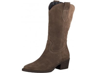 Tamaris γυναικεία μπότα καουμπόικη cowboy boots σε δέρμα καστόρι χρώμα καφέ/μπεζ 1-25701-41 300 Brown 