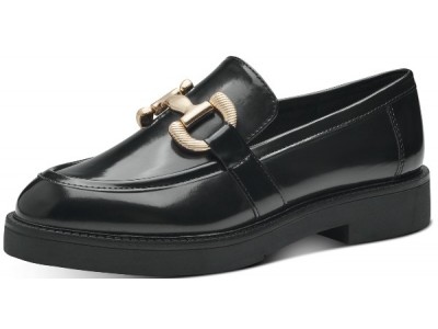 Marco Tozzi γυναικείο loafer σε φλορεντικ vegan leather σε μαύρο χρώμα 2-24301-41 011 Black Brush 